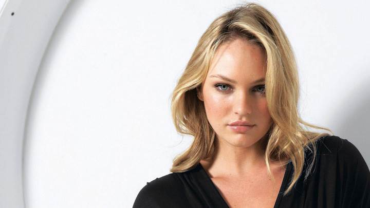 Candice Swanepoel In Black Top Modeling Pose